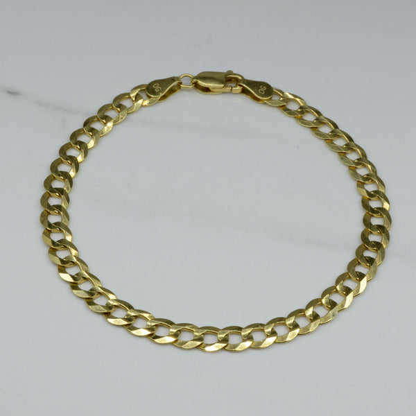 10k Yellow Gold Curb Chain Bracelet | 8