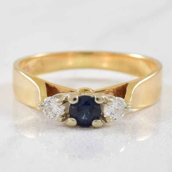 Sapphire & Diamond Cathedral Ring | 0.17ct, 0.12ctw | SZ 4.75 |