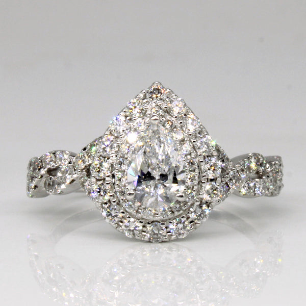 'Neil Lane' Pear Cut Diamond Engagement Ring | 1.20ctw F SI2 | SZ 6.5 |