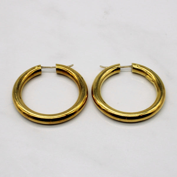 'Birks' 18k Yellow Gold Hoop Earrings